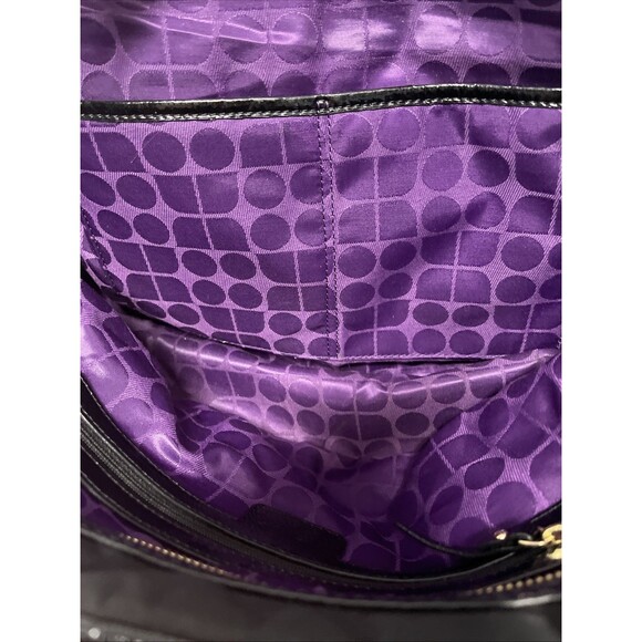 Kate Spade nylon and patent leather two handle satchel with pocket - Picture 11 of 12